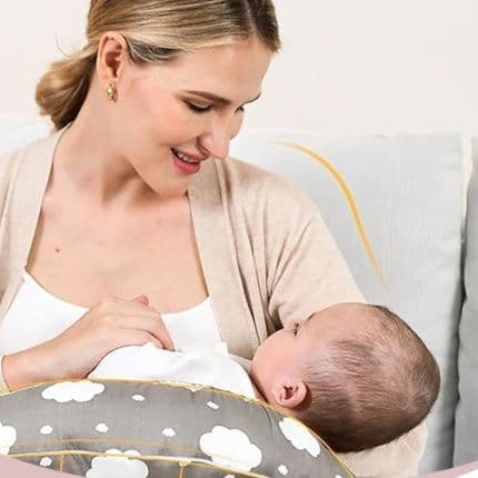 授乳クッション 雲柄三日月型ビーズ入り授乳サポートクッション