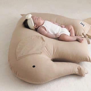 ぞうさん型ビーズ入り多機能授乳クッション