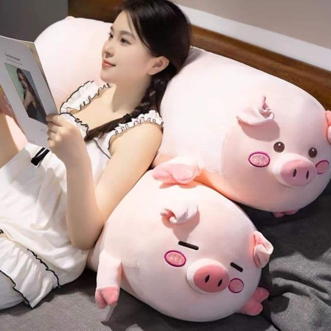 授乳クッション 可愛い豚さん形状ビーズクッション抱き枕